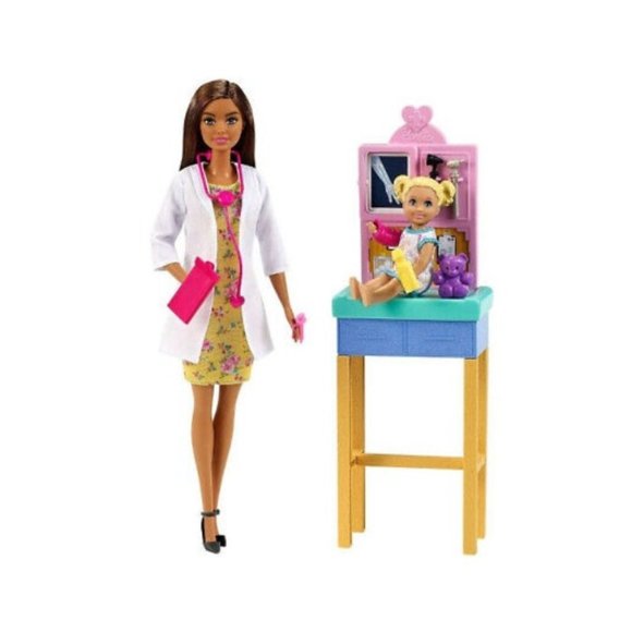 Barbie Toys Barbie Pediatrician Playset 2 Doctor Doll And Toddler